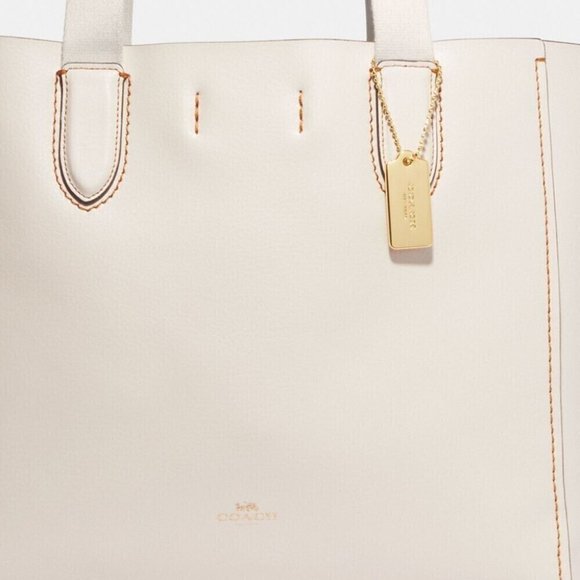 Coach Derby Tote Chalk Pebble Leather 58860 New - Picture 5 of 5